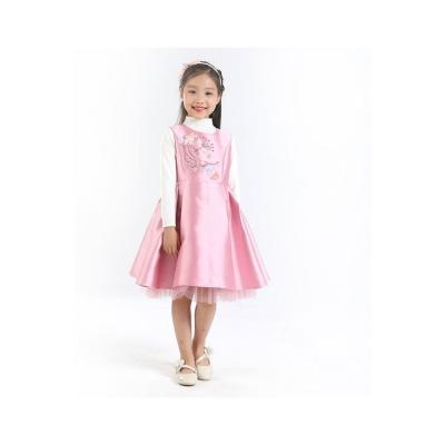 China Breathable Children Party Girls 7-8years Princess Evening Dress Sleeveless Polyester for sale