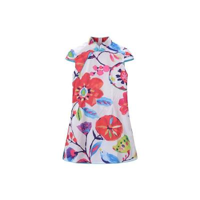 China High Quality Summer Chinese Style Flower Cheongsam Qipao Girl 110-120-130-140-150-160 for sale