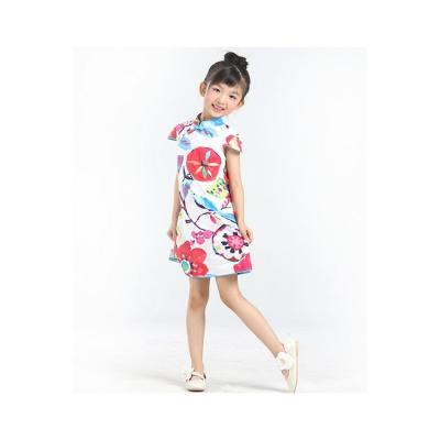 China Summer Chinese Style Flower Baby Cheongsam Kids Qipao Girls 110-120-130-140-150-160 for sale