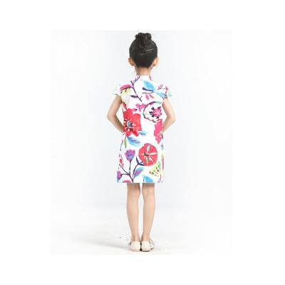 China Modern Summer Chinese Style Flower Baby Cheongsam Qipao Dress 110-120-130-140-150-160 for sale