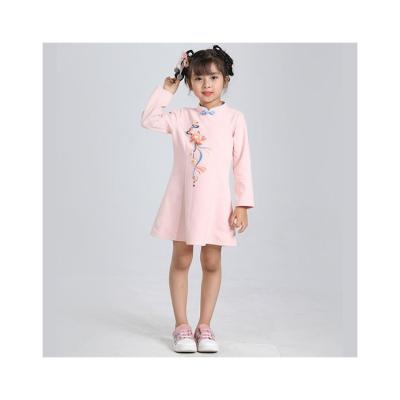 China Summer Girls Qipao Dress Chinese Style Long Sleeve Cheongsam 110-120-130-140-150-160 for sale