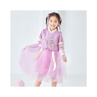 China High quality Chinese style children two pieces of Hanfu wedding dress for children Chinese style OEM after-sales support solid for sale