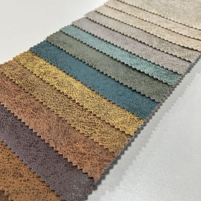 China Water Resistant Many Colors Choose Easy Wash Leathaire Tanned Tech Bonded Velvet Sofa Upholstery Fabric for sale