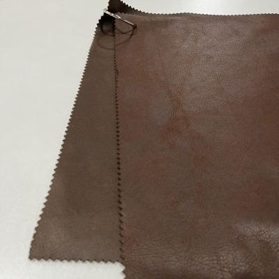 China Breathable 370gsm Leatherette Brown Color Sofa Fabric Microfiber Suede Woven Furniture Like Suede Fabric for sale