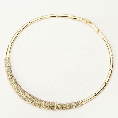 China Environmentally friendly wholesale women nightclub around shiny diamond chocker couple necklace jewllery for sale