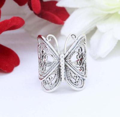 China Wholesale Exquisite Appearance Factory Europe and the United States New Alloy Adjustable Animal Ring Butterfly Ring Opening for sale