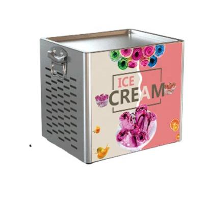 China MS Electric Tray C Table Fzen Ice Cream Working Equipment Double Pans Fried Ice Cream Ll Easy Operation Saving Machine for sale