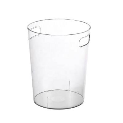 China Sustainable New Arrival Household Paper Basket Plastic Storage Bucket Transparent Trash Bin for sale