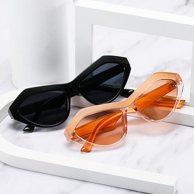 China Anti UV400 Lmamba 2021 Fashion Cat Eye Sunglasses Trendy Vintage Retro Shading Cheap Frame Triangle Sunglasses for sale