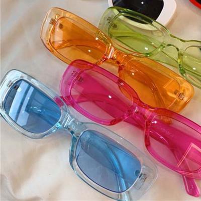 China Classic Retro UV400 Sunglasses Women Brand Design Vintage Rectangle Sun Glasses Female Light Blue Pink Green Eyewear UV400 for sale