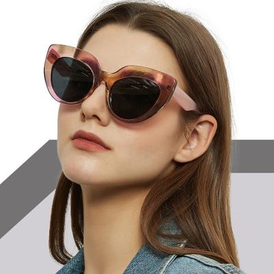 China Fashionable Logo Cat Eye Sunglasses Polarized Custom Anti UV400 Manufacturer High Quality Acetate Metal Sunglasses for sale