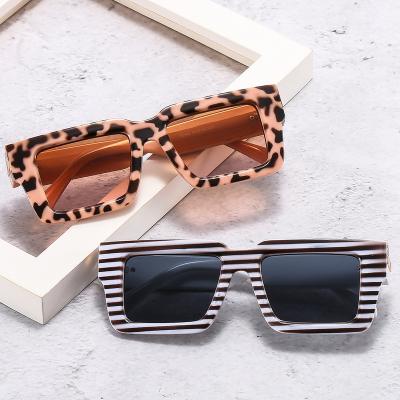 China Anti UV400 leopard frame designer sunglasses 2022 thick square large high-end men's Custom Brand Women shading sunglasses for sale