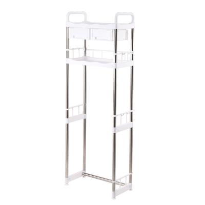 China Slim stainless steel mobile rack with wheels for convenient rolling storage for sale