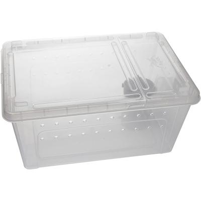 China Breathable Reptile Feeding Breeding Box Mini Reptile Greenhouse Cage Fence PP Reptile Box For Gecko Frog Snake Turtle for sale