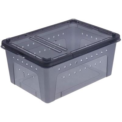 China Breathable Gecko Plastic Feeding Box Reptile Gecko Hatching Container Hatching Box Reptile for sale