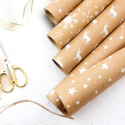 China Waterproof Hot Selling Custom Made Kraft Paper Roll Amazon Merry Christmas Envelope Sheets Wrapping Paper Set for sale