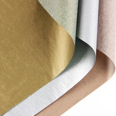 China Waterproof High Quality Tissue Paper For Wine Bottle Metallic Color Cotton Silver Gold Printed Wrapping Paper for sale