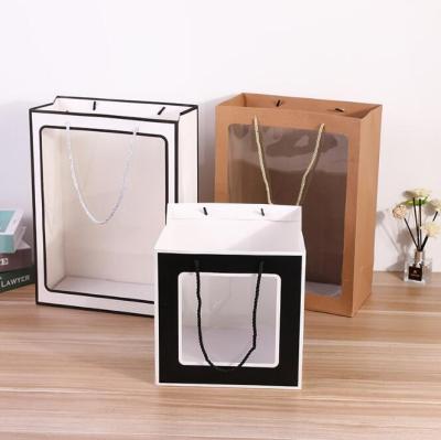 China Factory Wholesale Recyclable Transparent PVC Paper Bag Clothing Shopping Shoe Packaging Cheap Gift Paper Bag for sale