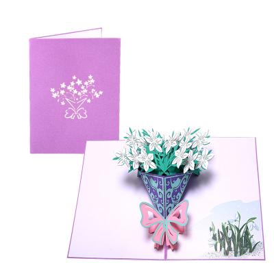 China New Design Waterproof 3D Pop Up Invitation Greeting Card Fancy Birthday Card for sale