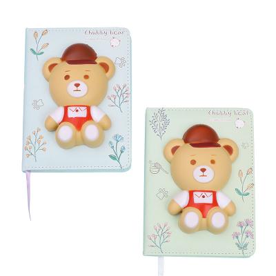 China 2020 Hardcover Girl Cute Leather Cartoon Notebook Animal Planners and Notebooks Set for Kids Gift for sale