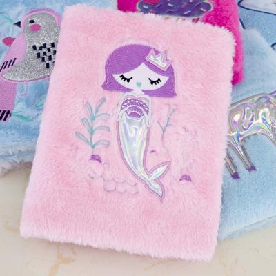 China China factory wholesale custom cartoon plush decorative notebook for student for sale