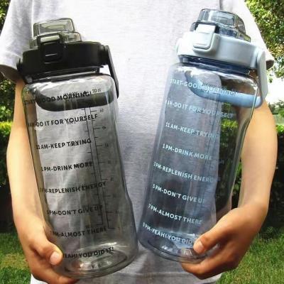 China Viable Multifunctional Insulated Plastic Bottle Cheap Water Bottles With Time Marker Gallon Water Bottle for sale