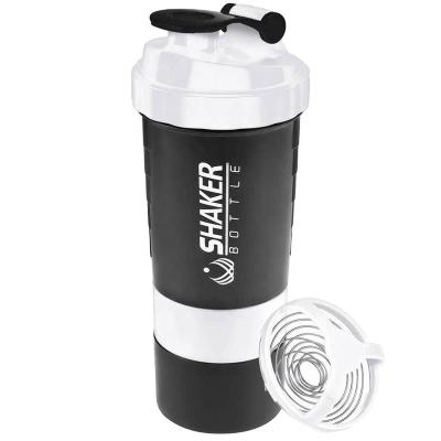 China Viable Bpa Free Protein Shaker Bottle Shakers Cup With Pill Box Spider Shaker Bottle With Storage With Compartment for sale