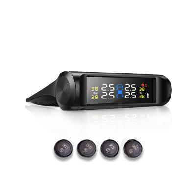 China Car TPMS Tire Pressure Monitoring System HD Digital LCD Display Solar Charging Automobile Alarms Wireless External TPMS Sensors Universal for sale