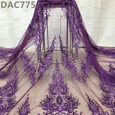 China Elastic Tulle Sequins Lace African Sequin Swiss African Beads Embroidered Tulle Fabric Lace Fabric For Dress for sale