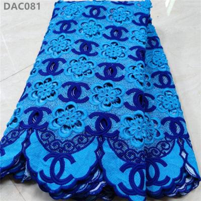 China Elastic African Cord Lace Fabric Guipure Lace 100% Polyester for sale