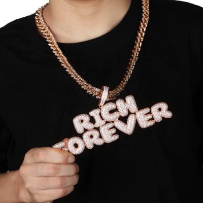 China Custom Hiphop Name Necklace Iced Out Bling Tide Wedding Men's Custom Hip Hop Necklace Necklace Jewelry Inlaid Letter Word Zircon Pendant en venta