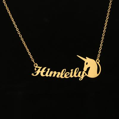 Chine FASHIONABLE Custom Personalized 18k Gold Stainless Steel Name Necklace Letter Pendant Necklace à vendre