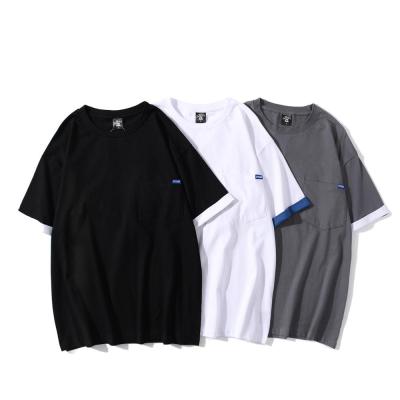 China Wholesale Men's Anti-Shrink Streetwear Loose Fit Custom High Quality Double Layer T-shirt Cotton T-shirt Men's 100 for sale