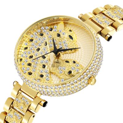 China Waterproof 2021 New Women Watch Clouds Diamond Ladies Watch Quartz Clock Gold Leopard Wrist Watch Brand Luxury Women Designer Women Te koop