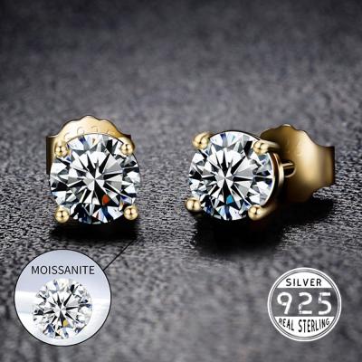 China Hiphop 2021 New Top Luxury 3/4/5MM 0.1-0.5 Carat D Color Moissanite Earrings 925 Sterling Silver Jewelry Women Gift GRA Certificate Te koop