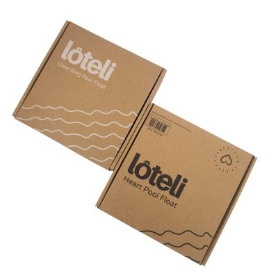 China Recycled Materials Share Custom Packaging Boxes Apparel Delivery Box Messenger T-shirt Container Natural Brown Packaging Box for sale