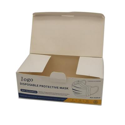 China Recycled Materials Custom Supplement Packaging Printed Plain White Cardboard Mask Cardboard Folding Facemask Box Boxes With Logo for sale