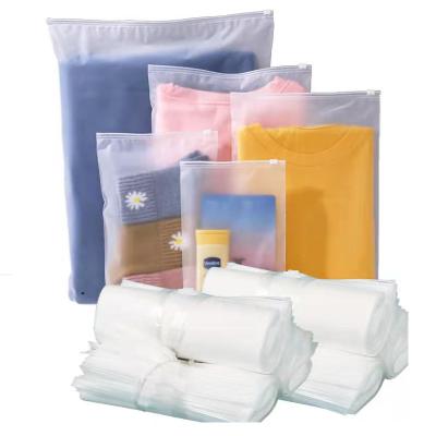 China Recyclable in Buy Now CPE Stock Matte Cured Plastic Zipper Bag T-shirt Bra Underwear Socks Clothing Storage Packaging Mailing Bag for sale