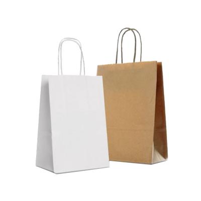 China Recycled Materials Custom Printed Luxury Gift Paper Shopping Bag Craft Packaging Recycle Kraft Paper Shopping Bags With Handles for sale