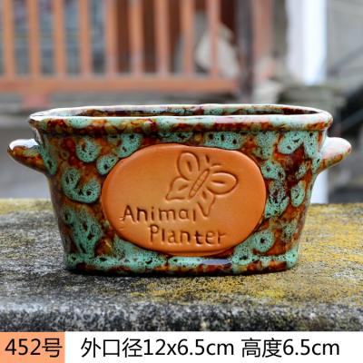 China Small Modern Succulent Pots Mini Cactus Pot Glazed Ceramic Plants Pot With Animal Planter for sale