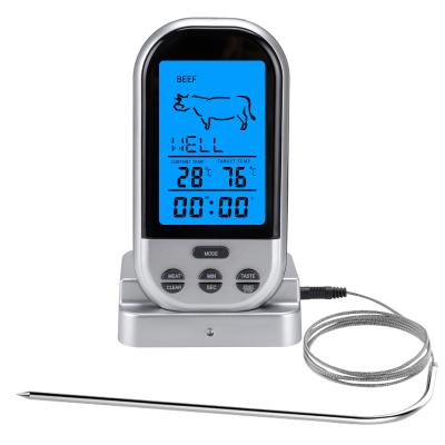 China Easy Operation Digital Kitchen Cooking Household Wireless Sensor Probe Food Barbecue Oven Meat Thermometer for sale