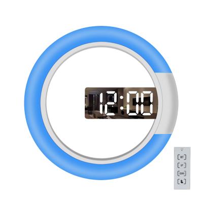 China Class Customizable High Quality China LED Mirror Clock Digital 3d Wall Clocks for sale