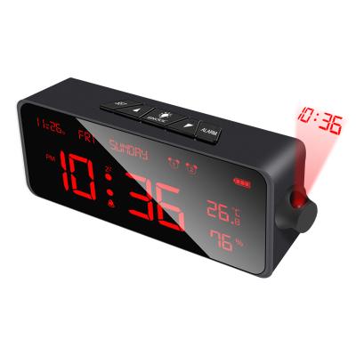 China LUMINOVA Customized Digital Projection Alarm Clock Large Screen Led Alarm Clock With Thermometers And Hygrometer for sale