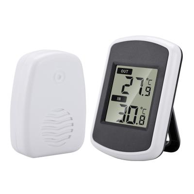 China ABS Factory Directly Supply Amazon Radio Indoor Outdoor ABS Thermometer Good Quality Black Digital Home Thermometer for sale