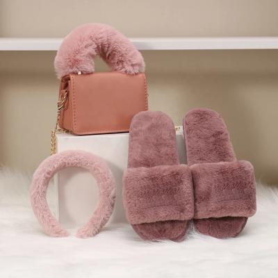 China Fashion Designer Diamond Letter Lady Handbag PU Leather Slipper Sets Women Purses and Handbags Shoulder Bag for sale