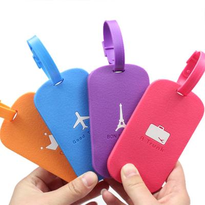 China Fashion Simple Creative Custom Flat Silicone Rubber Travel Boarding Pass Luggage Handle Tags 2111 for sale