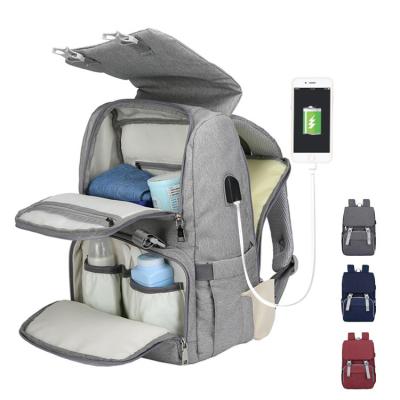 China Portable 2112 Multi Function Mother Baby Diaper Bag Large Capacity Maternity Backpack With Bottle Bag With Phone Filling for sale