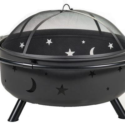 China Outdoor Hot Selling Black Color Portable Fire Wood Burning 36 Inch Fire Pit For Patio And Backyard for sale