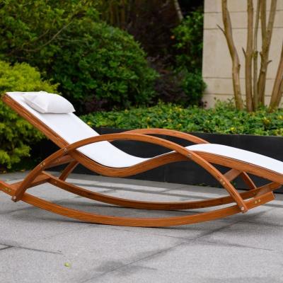 China Modern Hot Sale Brown Garden Chair Beach Furniture Outdoor Sun Sofa Wooden Sun Sofa for Baby or Adult for sale