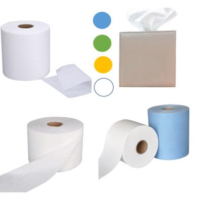 China Sustainable Cross Lapping Laminated Pulp Compound Polyester Wood Spunlace Industrial Nonwoven Wipes for sale